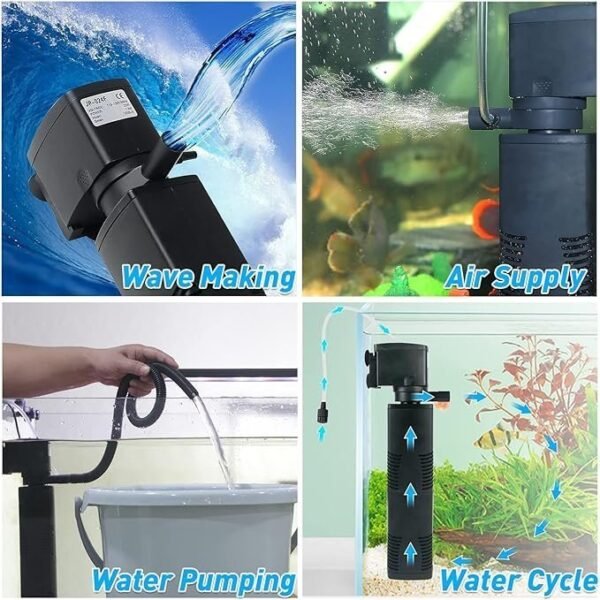 Aquarium Filter for 40-150 Gal. Tank Crystal 300GPH Biochemical Filtration - Image 3